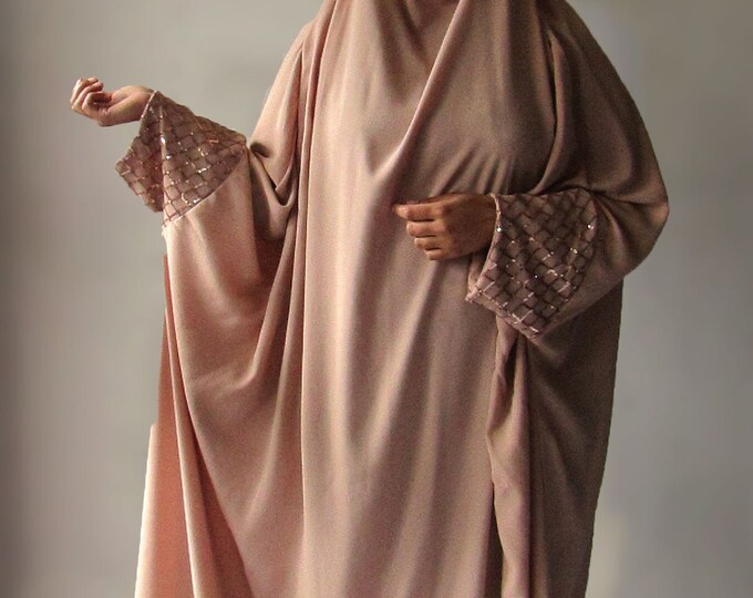 Womens prayers set 2 pieces hijab and skirt jilbab/ knimar set | Etsy