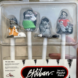 クリバンキャット 3Dフィギュア ペン 4本セット B.Kliban フィギュア クリバンキャット 3Dフィギュア ペン 4本セット B.Kliban