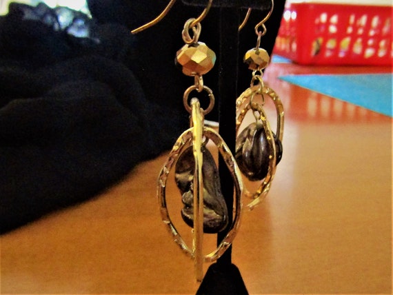 Vintage Double Loop Lucite & Faceted Bead Dangle … - image 3