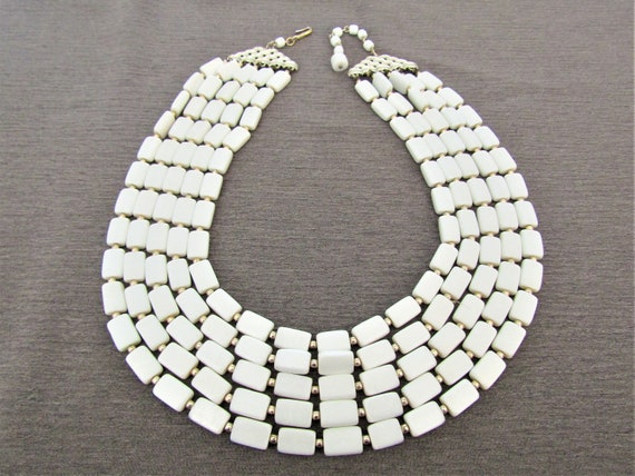 Vintage Silver Tone White Mother of Pearl Five St… - image 6