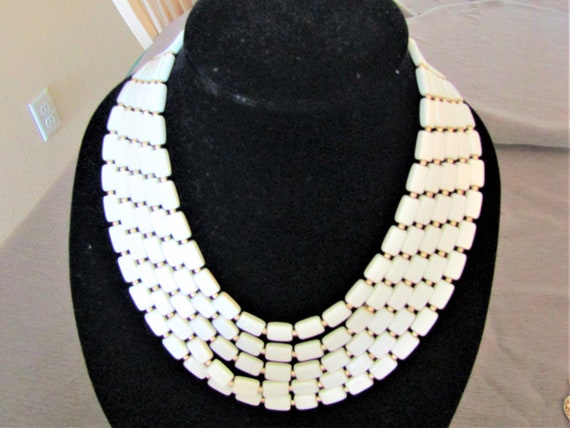 Vintage Silver Tone White Mother of Pearl Five St… - image 8