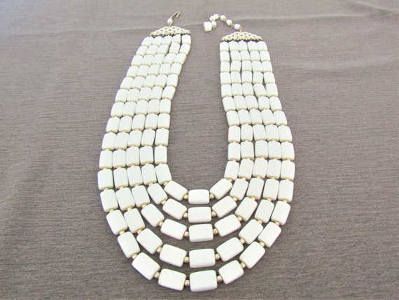 Vintage Silver Tone White Mother of Pearl Five St… - image 4