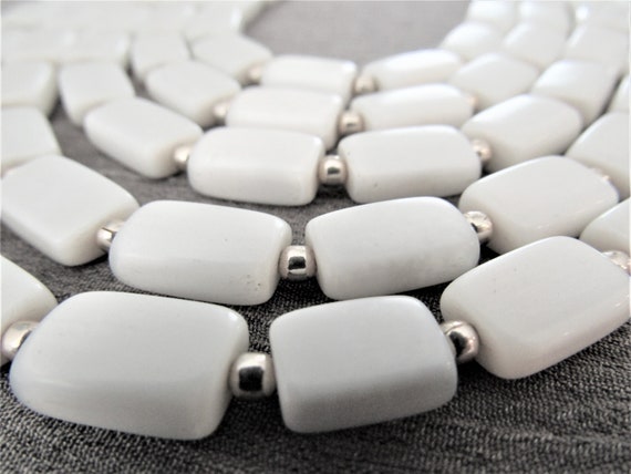 Vintage Silver Tone White Mother of Pearl Five St… - image 2