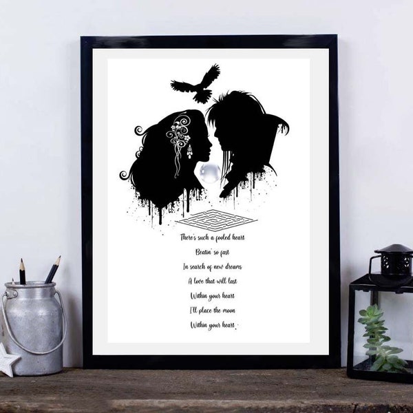 Labyrinth movie art - Instant Download - Jareth And Sarah - As The World Falls Down