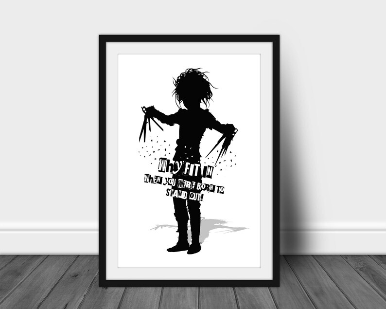 Printable Art Edward Scissorhands Print Silhouette Art - Etsy UK