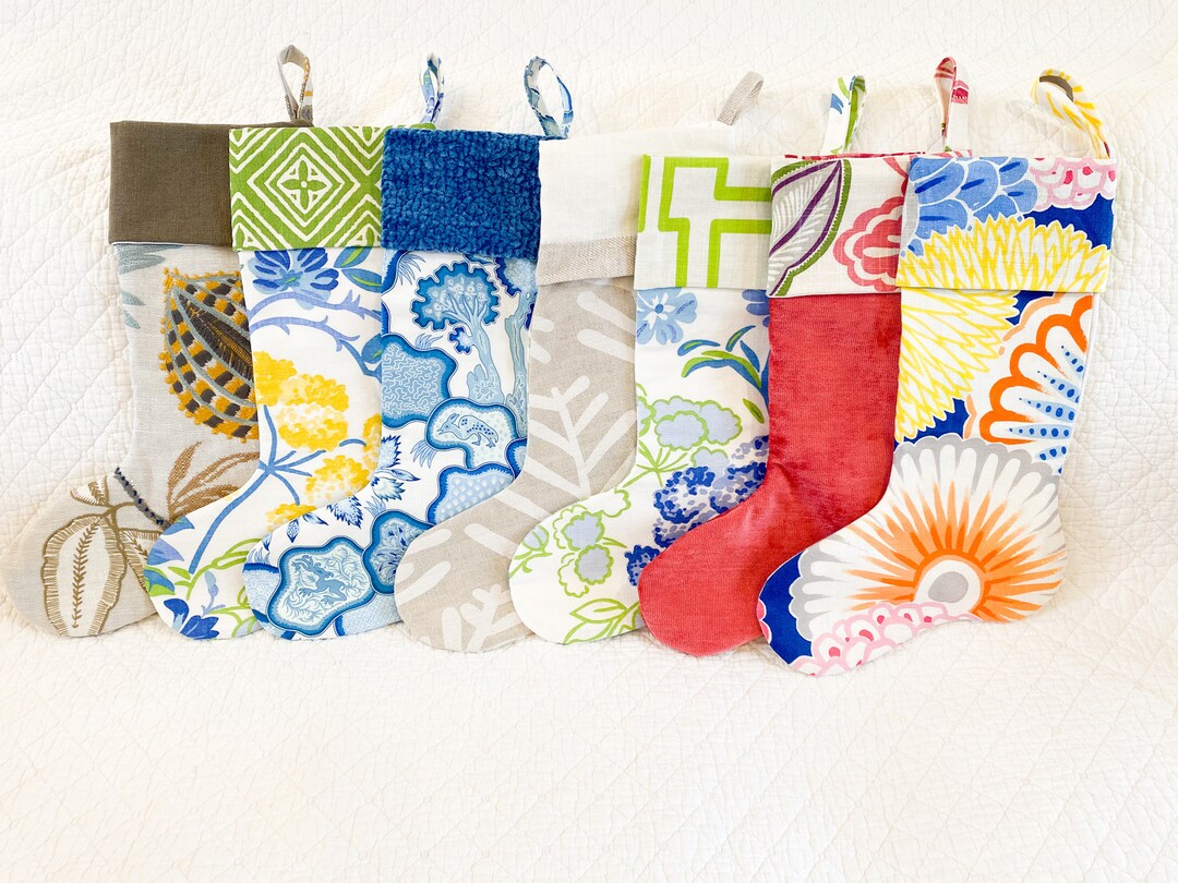 Designer Floral Fabric Christmas Stockings Etsy