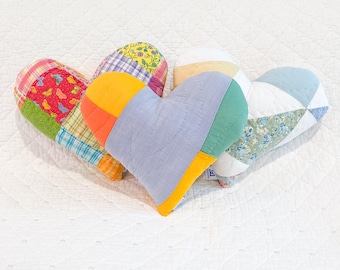 Mini Vintage Quilt Heart Pillow - MINI