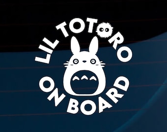 Lil Totoro Baby on Board, Baby in Car, Kids in Car, Weatherproof Car Decal | Window Decal | Bumper Sticker