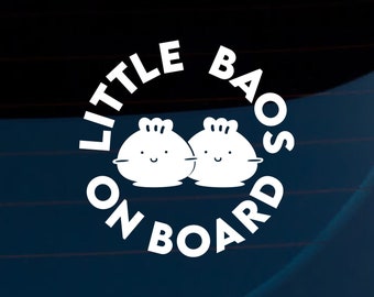 Lil Baos Baby in Car, Kids in Car, Baby on Board Weatherproof Car Decal | Window Decal | Bumper Sticker