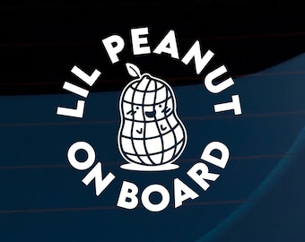Lil Peanut Baby on Board Weatherproof Car Decal | Window Decal | Bumper Sticker | Vinyl