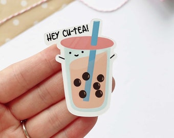 Naklejki winylowe wodoodporne z motywem Bubble Tea/Boba Tea, zabawne, z motywem jedzenia, na laptopa, notes, planer, butelkę wody i do scrapbookingu – Kawaii Asian Food