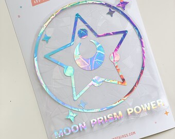 Sailormoon Moon Prism Power Holographic Suncatcher, Suncatcher Sticker, Rainbow Maker, Suncatcher Decal, Window Stickers, Window Cling