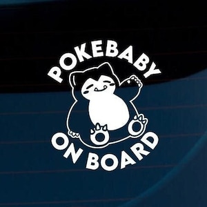 Pokemon Snorlax Baby on Board, Baby in Car, Kids in Car, Weatherproof Car Decal | Window Decal | Bumper Sticker