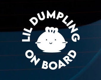 Lil Dumpling Baby on Board Weatherproof Car Decal | Window Decal | Bumper Sticker Vinyl