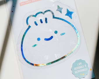 Cute Bao Dumpling Holographic Suncatcher, Suncatcher Sticker, Rainbow Maker, Suncatcher Decal, Window Stickers, Window Cling
