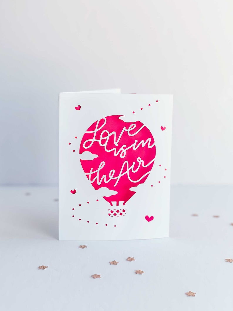 Love is in the Air Digital SVG File whimsical paper cut out image 1