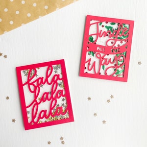 Christmas Holiday Digital SVG File / Shaker Card Template, Instant Download, Papercut Design, xmas cut file, card making