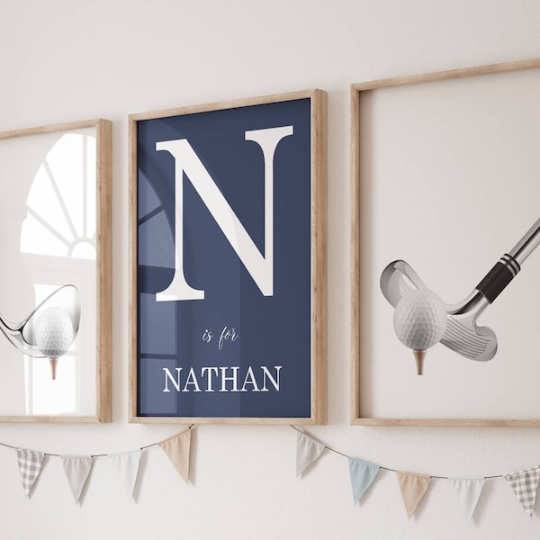 Sports Golf Nursery Wall Art, Kids Sports Wall Decor, Sports Nursery Print, Personalized Sports Decor, Sports Poster - Printable File Only