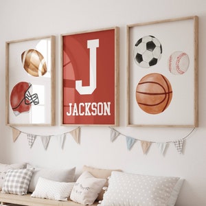 Sports Nursery Wall Art, Kids Sports Wall Decor, Sports Nursery Print, Personalized Sports Decor, Sports Poster - Printable File Only
