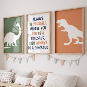Dinosaur Nursery Decor, Dino Nursery Wall Art Prints, Baby Boy Nursery ...
