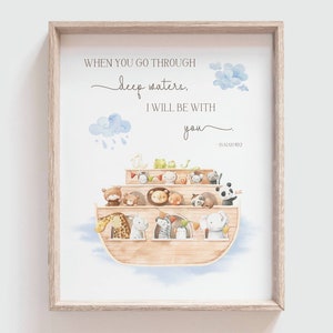 Noah's Ark Scripture Nursery Decor Christian Nursery Print Religious Bible Nursery Wall Art Little Baby Boys Little Baby Girls Bedroom Print