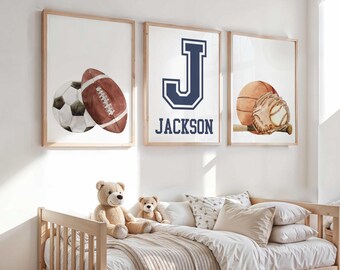 Personalized Sports Nursery Wall Art Print Kids Sports Bedroom