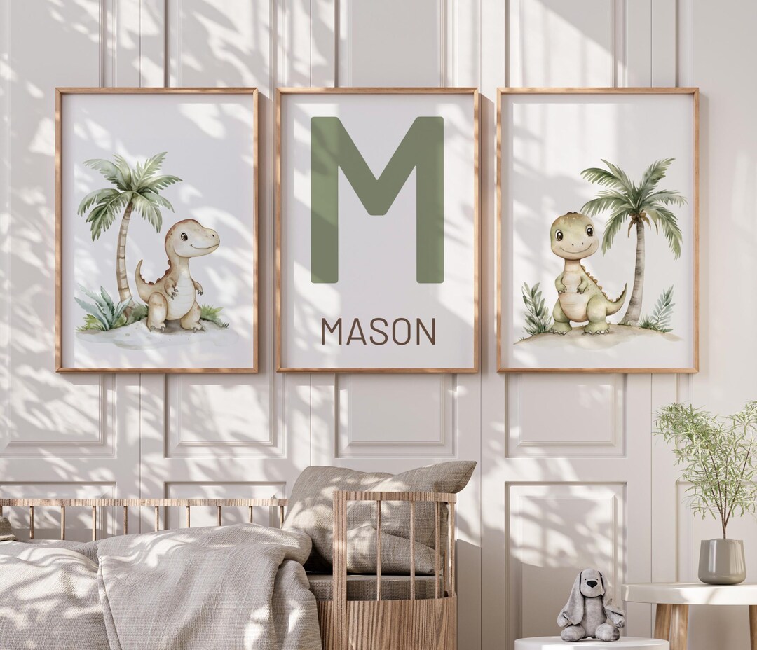 Dinosaur Nursery Prints - Dino Nursery Wall Art Prints - Baby Boy ...