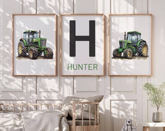 Tractor Nursery Print: Personalized Farm Wall Art (Boys Bedroom)