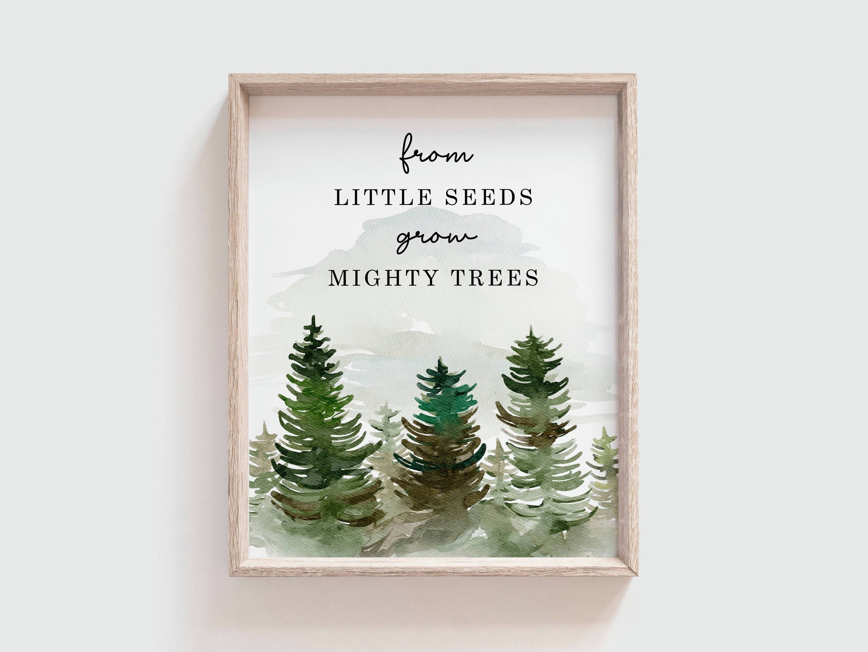 Woodland Nursery Print - Little Seeds Mighty Trees - Boys Bedroom Decor ...