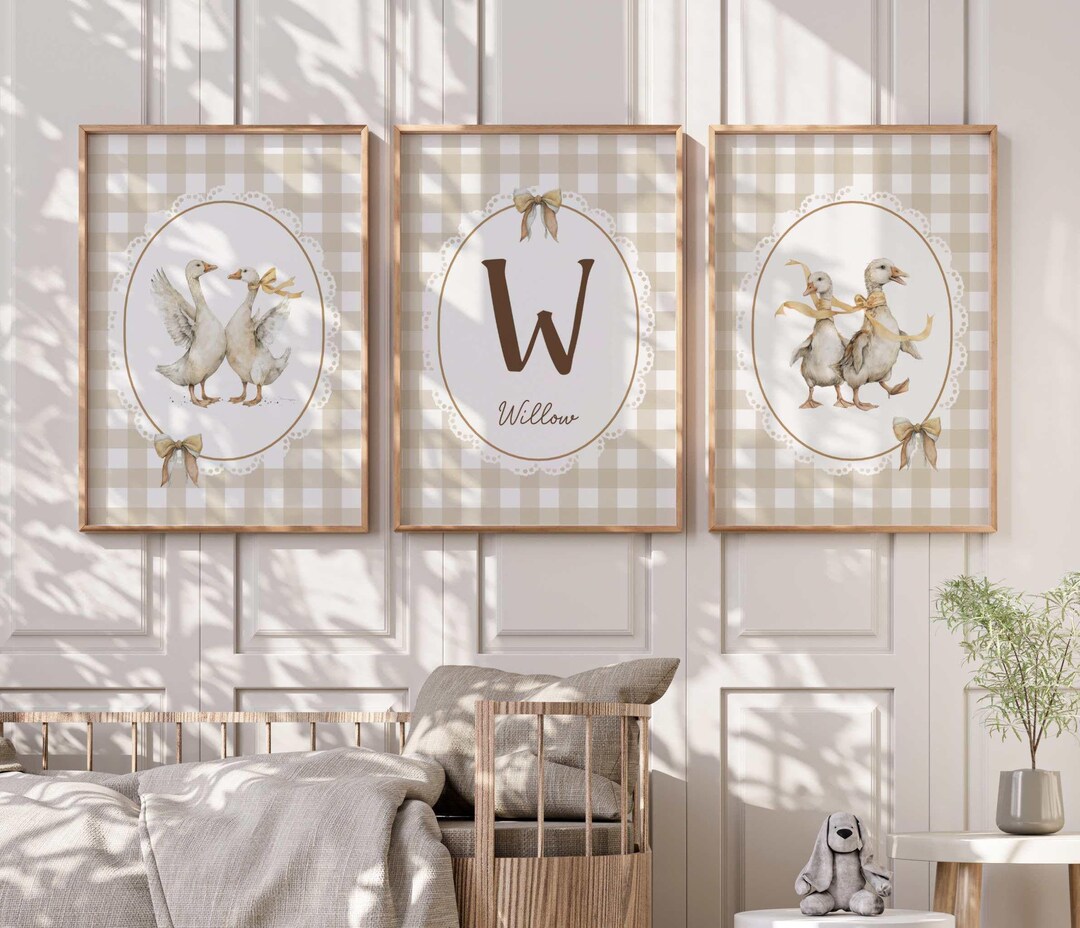 Personalized Goose Nursery Wall Art Print Set, Silly Goose Nursery ...