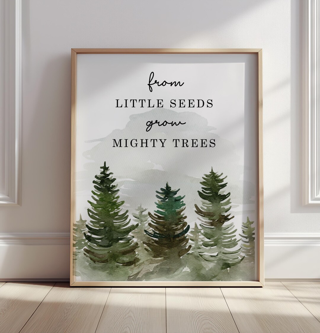 Woodland Nursery Print - Little Seeds Mighty Trees - Boys Bedroom Decor ...