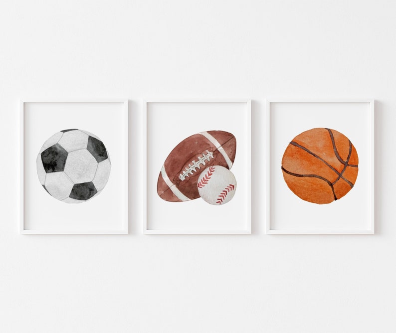 Sports Nursery Wall Art Kids Sports Wall Decor Sports Etsy