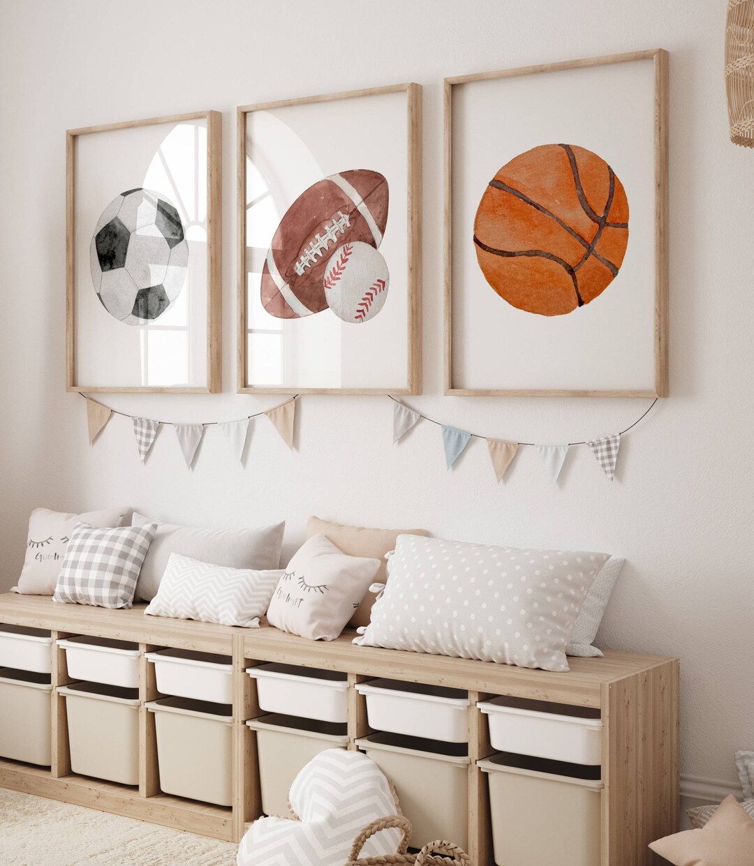 Sports Nursery Wall Art, Kids Sports Wall Decor, Sports Nursery Print