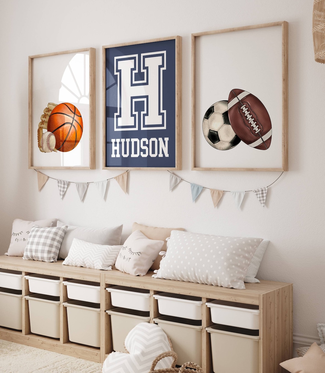 Sports Nursery Wall Art, Kids Sports Wall Decor, Sports Nursery Print