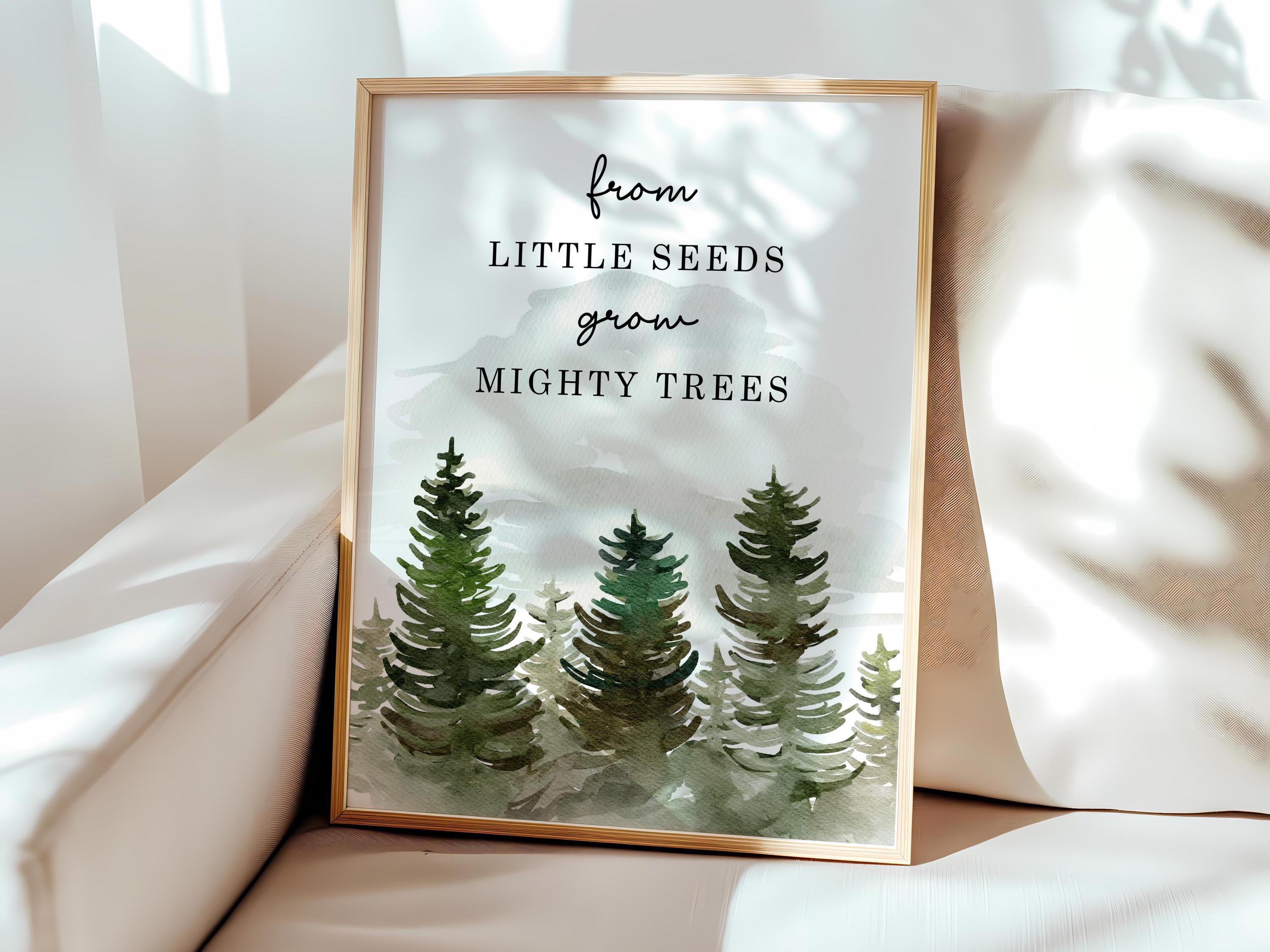 Woodland Nursery Print - Little Seeds Mighty Trees - Boys Bedroom Decor ...