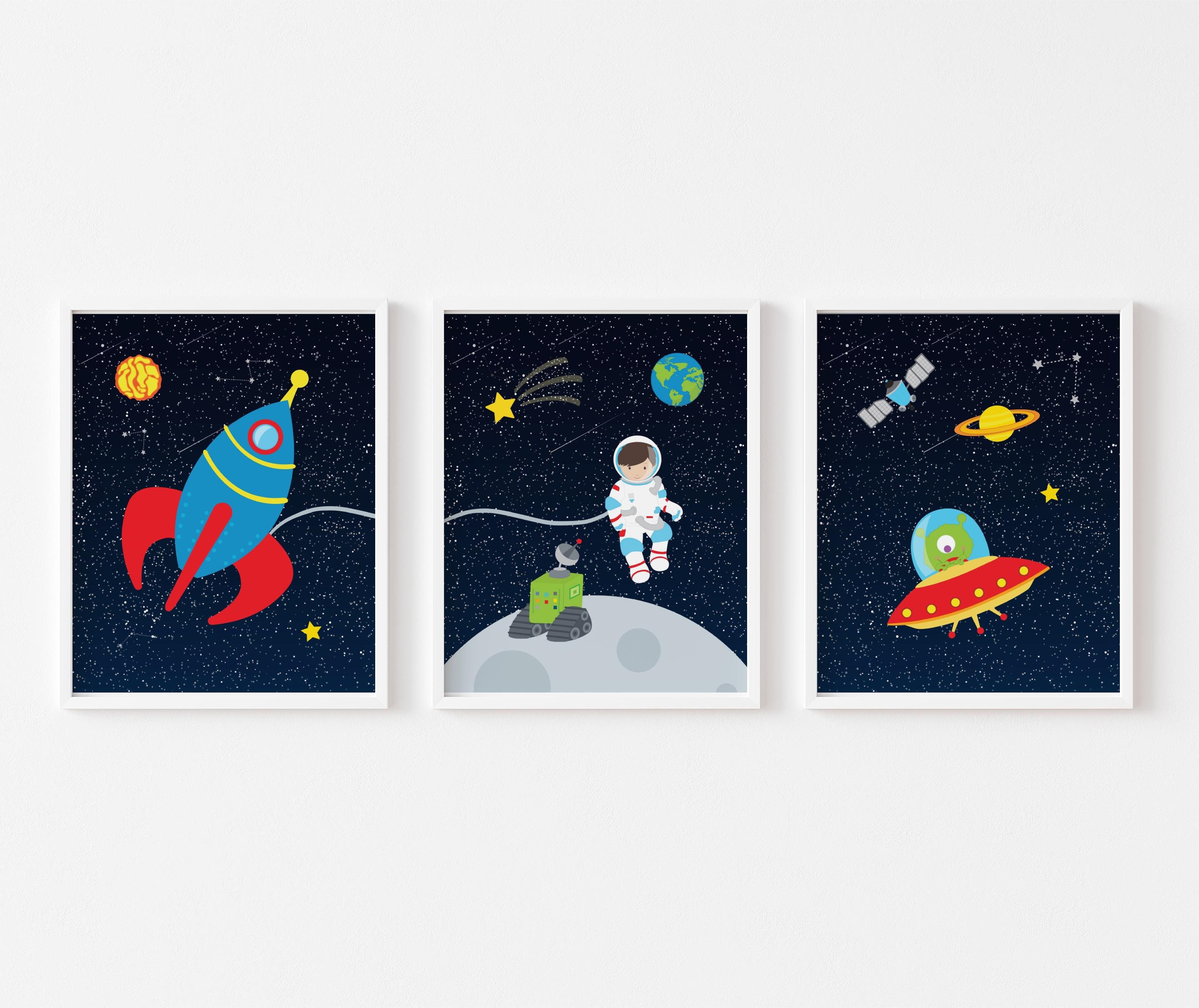 Space Nursery Decor Outer Space Nursery Wall Art Prints Etsy