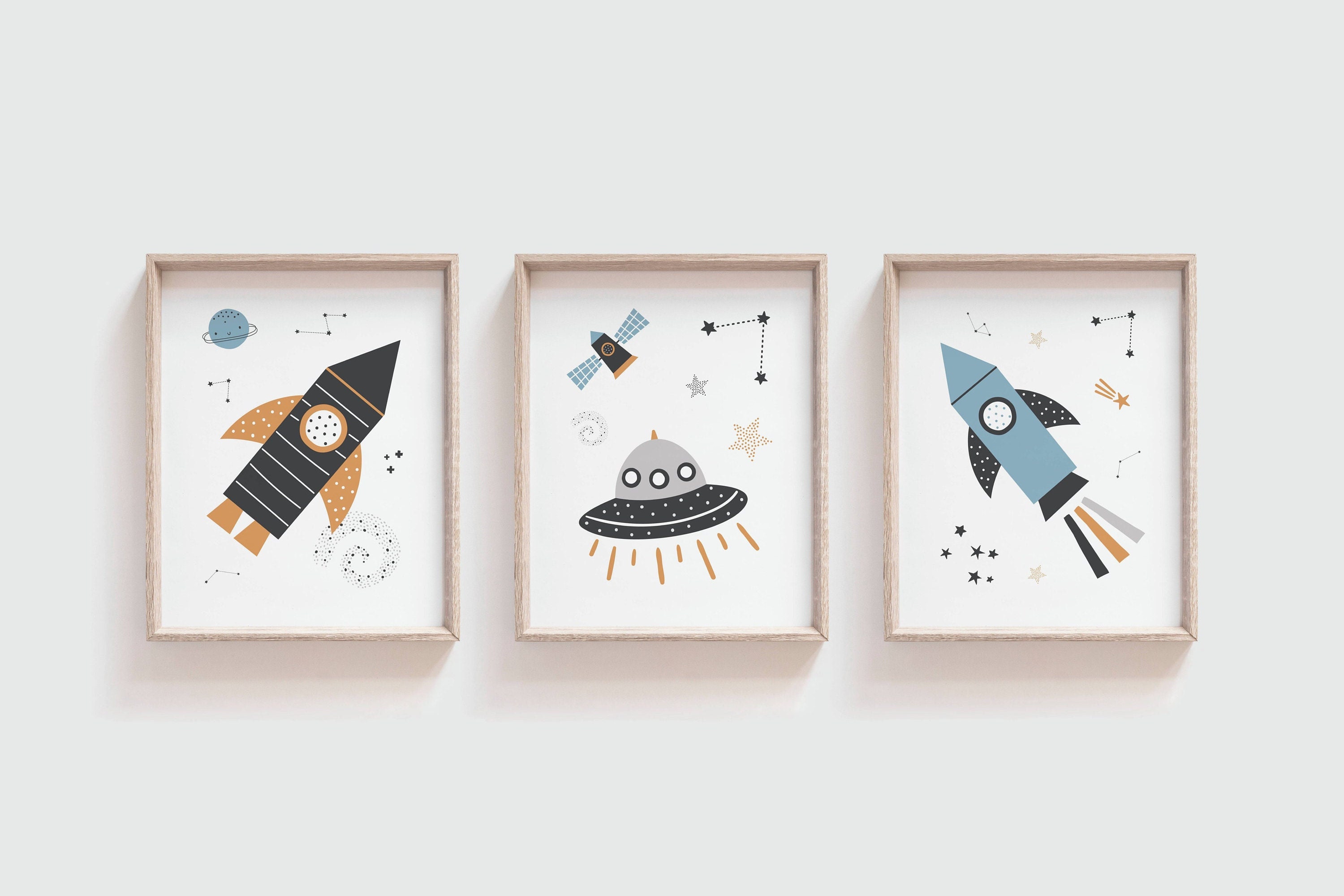 Set of 3 Outer Space Prints - Nursery Wall Art – The Small Art Project -  Modern Nursery Prints
