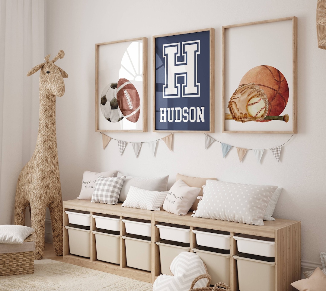 Sports Nursery Wall Art, Kids Sports Wall Decor, Sports Nursery Print, Personalized Sports Decor ...