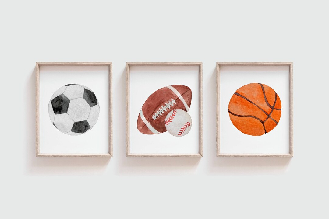 Sports Nursery Wall Art Kids Sports Wall Decor Sports Etsy