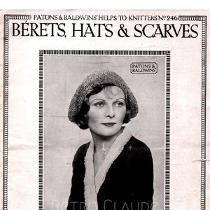 1930s Berets, Hats and Scarves Knitting and Crochet Pattern PDF Download