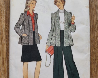 Vintage 1970s Sewing Pattern Style 4426 Women's Jacket, Skirt and Trousers Flared Pants Size 16 38" Bust Factory Folded
