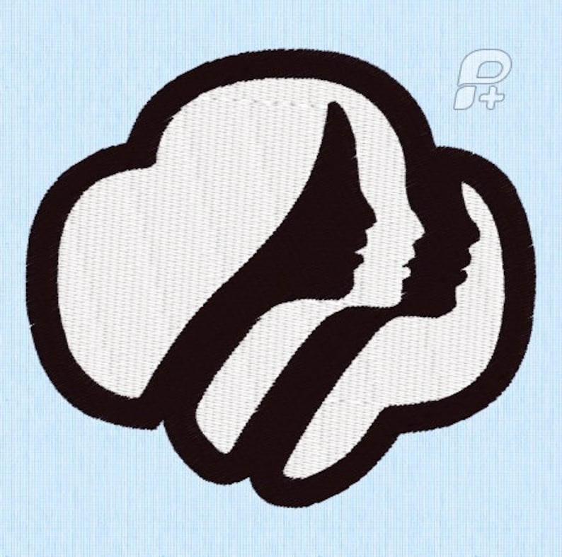 Girl Scout Logo 2 Versions FILLED and OUTLINE Only embroidery File