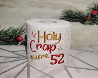 Rollo de papel higiénico bordado personalizado y novedoso, ¡Santo cielo!, regalo de cumpleaños divertido, papel higiénico, regalo novedoso, regalo de cumpleaños, rollo de papel higiénico