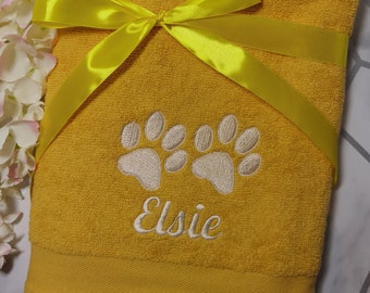 VENDIDO COMO SE VE Toalla para perro personalizada con nombre 'Elsie', Toalla para mascota, Regalo para cachorro, Regalo para perro, Toalla para perro personalizada, Toalla para perro, Regalo para cachorro nuevo, Regalo para mascota
