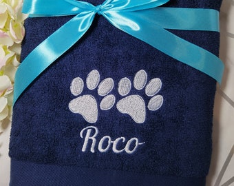 VENDIDO TAL COMO SE VE Toalla para perro personalizada con nombre 'Roco', Toalla para mascota, Regalo para cachorro, Regalo para perro, Toalla para perro personalizada, Toalla para perro, Regalo para cachorro nuevo, Regalo para mascota