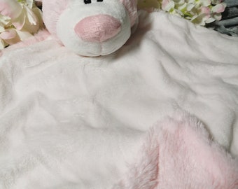 Personalised Baby Comforter, Teddy Bear Comfort blanket, New baby gift, baby boys and girls snuggle teddy, silk backing, teddy bear, custom