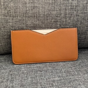 Enveloppe en cuir Portefeuille minimaliste Support pour téléphone Porte-monnaie Chèvre Premium Chèvre Femmes Hommes Unisexe