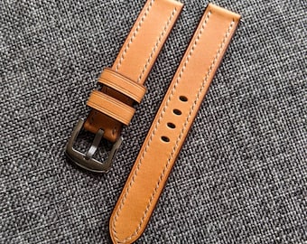 Handmade Leather Watch Strap, Vegetable Tanned, Custom Design