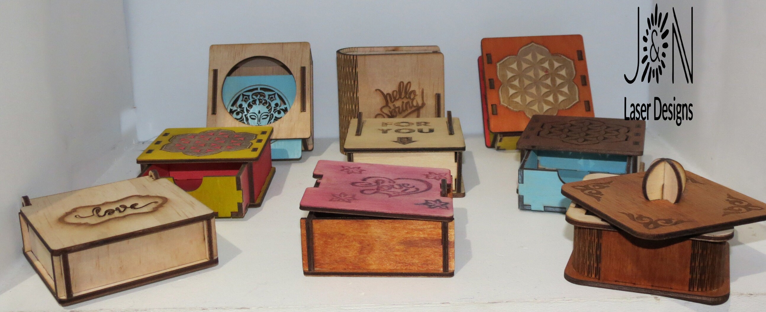 Caja de madera de madera Living Hinge | Etsy