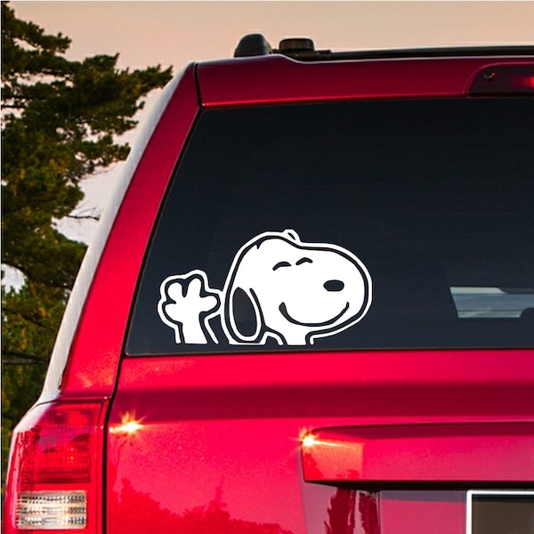 BUY2GET1FREE Waving Snoopy Vinyl Decal Car Truck Sticker Gift (FREE SHIPPING)